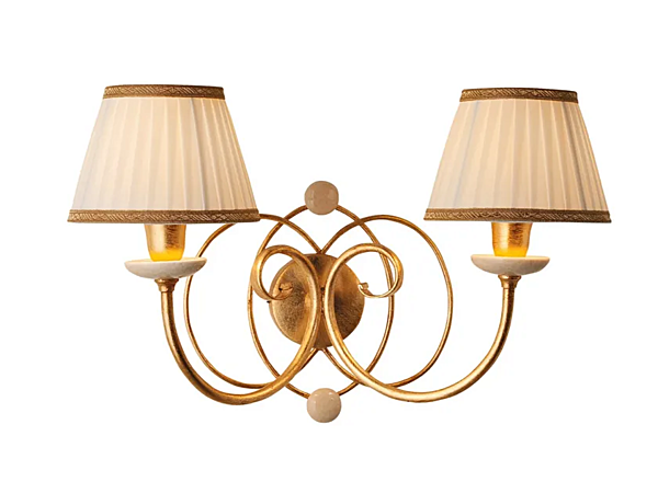 Бра из латуни с тканевым абажуром MARIONI SON 01711/2 фабрика MARIONI из Италии. Фото №1
