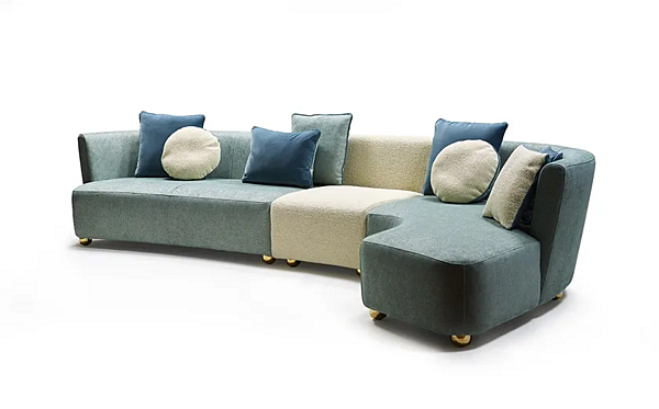 Секционный диван с мягкой спинкой слева из ткани MARIONI BAIA I0251 фабрика MARIONI из Италии. Фото №7