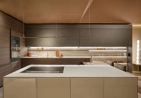 Настенный кухонный модуль из дерева VALCUCINE Vela фабрика VALCUCINE из Италии. Фото №2