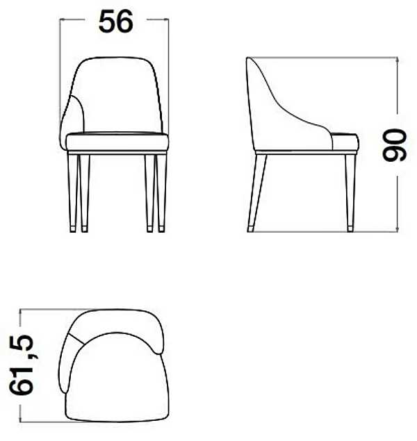 Кресло с обивкой из кожи и подлокотниками CPRN HOMOOD Cocoon C328/E, C328/P фабрика CPRN HOMOOD из Италии. Фото №5