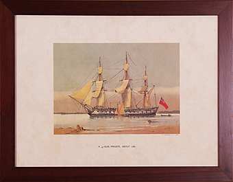 Картина-постер акварель art. D100 British frigate that unexpectedly arrives in Calais