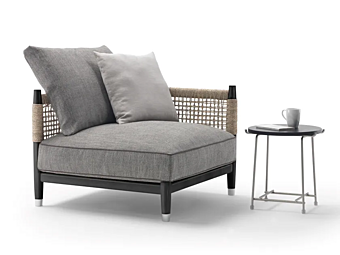 Модульное кресло с тканевой обивкой и плетением из скрученной бумажной лозы FLEXFORM PARKER 29521/29522 29523/29524 фабрика FLEXFORM из Италии