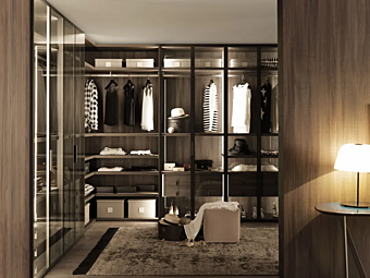 Секционный деревянный гардероб с открытыми полками MISURAEMME Palo Alto фабрика MisuraEmme из Италии