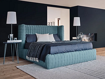 Двуспальная кровать с мягкой спинкой и съемным чехлом Gervasoni Nest фабрика Gervasoni из Италии