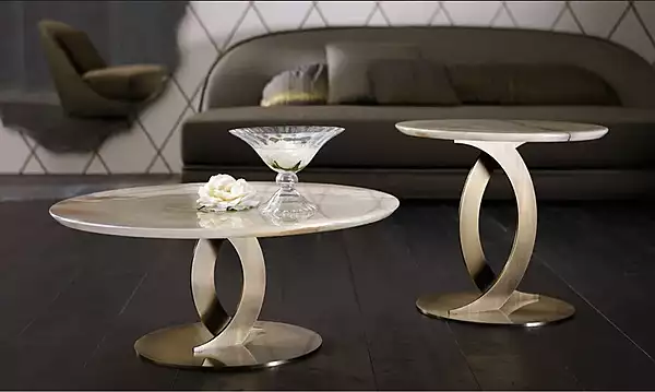 Кофейный столик круглой формы из мрамора OPERA CONTEMPORARY Ludmilla 45002 фабрика OPERA CONTEMPORARY из Италии. Фото №3