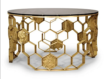 Кофейный столик круглой формы из латуни BRABBU Manuk фабрика BRABBU из Италии