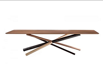 Прямоугольный стол из массива дерева с одной опорой BROSS 3130/3131 фабрика BROSS из Италии