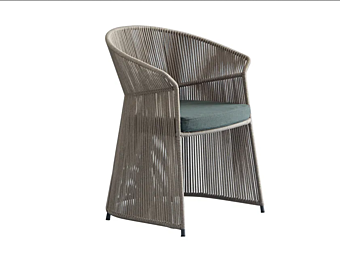 Кресло с подлокотниками из веревки с съемным чехлом POTOCCO Ola 923/PMF фабрика POTOCCO из Италии