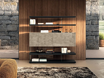 Книжный шкаф с дверцами из дерева и стекла LAGO AIR 2685 26856 фабрика LAGO из Италии