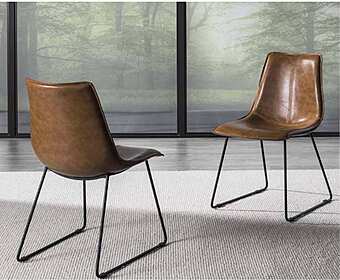 Стул из массива дерева, металла и эко-кожи ARREX 214 фабрика ARREX из Италии