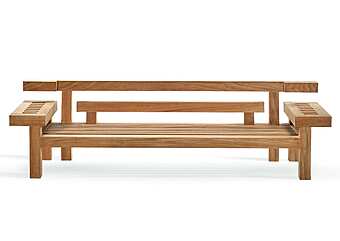 Скамья из массива дерева для улицы и сада ROYAL BOTANIA Nara NAR 265 фабрика ROYAL BOTANIA из Италии