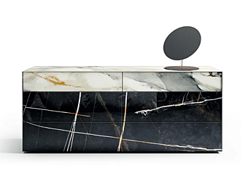 Комод из стекла с мраморным эффектом LAGO Materia 2144 2144 фабрика LAGO из Италии