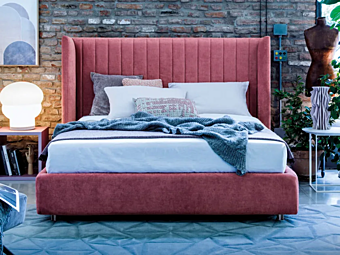 Двуспальная кровать с обитой спинкой FRAUFLEX (LOLLO DUE) Zole фабрика FRAUFLEX (LOLLO DUE) из Италии