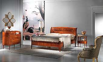 Двуспальная кровать из вишневого дерева с обитой спинкой CARPANELLI Cornucopia L334 фабрика CARPANELLI из Италии