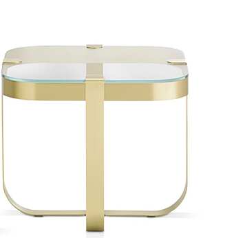 Кофейный столик квадратной формы из стекла и железа SABA Ring 0096BT фабрика SABA из Италии