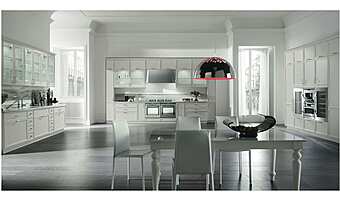 Линейная встроенная кухня с островом из материала ASTER CUCINE Avenue 5 фабрика Aster Cucine из Италии