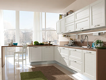 Кухня из ясеня с ручками LUBE CUCINE Claudia 02
