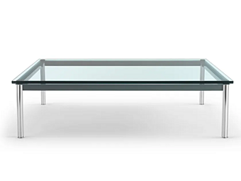 Прямоугольный кофейный стол из стекла и стали CASSINA 10 Table en Tube Basse 010 фабрика CASSINA из Италии