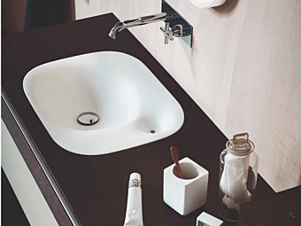 Встраиваемая прямоугольная раковина из материала Cristalplant AGAPE Nivis фабрика Agape из Италии