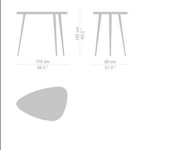 Высокий садовый стол с многослойной деревянной столешницей CASSINA Mexique Outdoor фабрика CASSINA из Италии. Фото №4