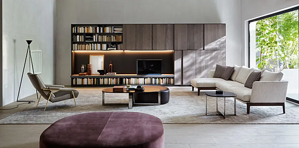 Обитанный кожаный пуф Molteni & C Domino Next фабрика Molteni & C.(+VITRA) из Италии. Фото №4