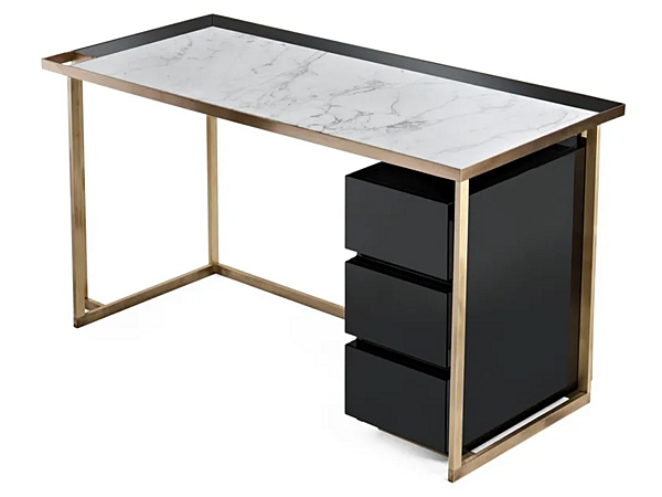 Прямоугольный письменный стол с ящиками из дерева MARIONI Gary 02865 фабрика MARIONI из Италии. Фото №3