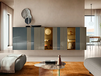 Подвесной стеклянный буфет LAGO N O W 1383 фабрика LAGO из Италии