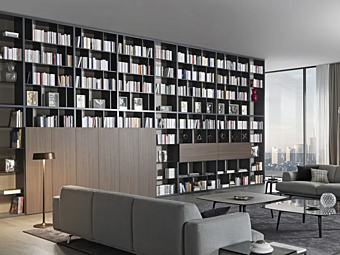 Деревянный книжный шкаф потолочное крепление MISURAEMME Crossing фабрика MisuraEmme из Италии