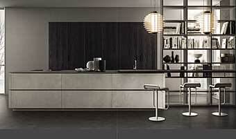 Кухня с островом без ручек из материала ASTER CUCINE Contempora 3 фабрика Aster Cucine из Италии