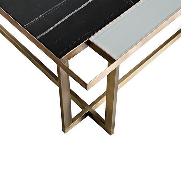 Кофейный столик квадратный из дерева с отделкой MARIONI GARY 02864 фабрика MARIONI из Италии. Фото №3