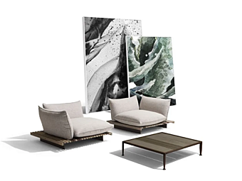 Модульное садовое кресло с мягкой спинкой из текстиля GIORGETTI APSARA фабрика GIORGETTI из Италии