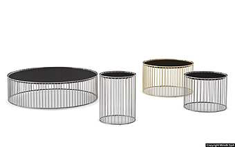 Журнальный стол MINOTTI Caulfield "Gold" - "Black-Nickel" Rodolfo Dordoni фабрика Minotti из Италии
