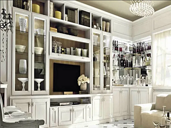 Кастомная стенка для хранения из дерева MARTINI INTERIORS CONVIVIO SANREMO Кастомная стенка для хранения из дерева MARTINI INTERIORS CONVIVIO SANREMO фабрика MARTINI INTERIORS из Италии