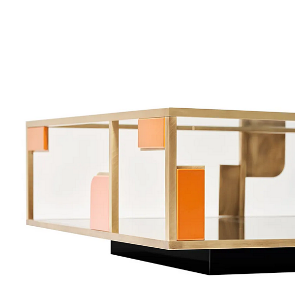 Журнальный столик квадратной формы из латуни MARIONI Sunset 02917 фабрика MARIONI из Италии. Фото №3