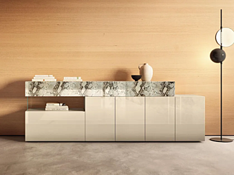 Стеклянный боковой буфет с дверцами LAGO 36E8 2111 2111 фабрика LAGO из Италии