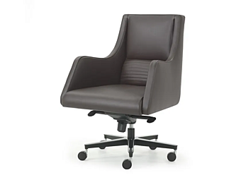 Кресло с вращающейся обитой спинкой из кожи с колесами I 4 Mariani IBIS фабрика i 4 Mariani из Италии