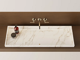 Полу-врезной прямоугольный мраморный умывальник AGAPE 004 фабрика Agape из Италии