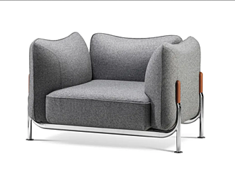 Кресло с металлической конструкцией и обитой спинкой GHIDINI1961 Tasca фабрика GHIDINI1961 из Италии