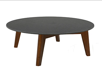 Кофейный столик из дерева с верхней частью из лавового камня CHELINI EDGAR фабрика CHELINI из Италии