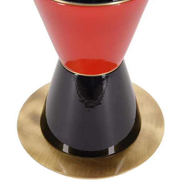 Круглый высокий боковой столик из дерева с отделкой PALM MARIONI 02988G фабрика MARIONI из Италии. Фото №2