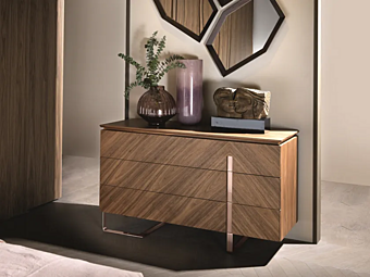 Комод из ореха с интегрированными ручками ARTE BROTTO Leonardo L314N M L314N/M Комод из ореха с интегрированными ручками ARTE BROTTO Leonardo L314N M L314N/M фабрика Arte Brotto из Италии
