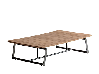 Садовый кофейный стол из стали и дерева POTOCCO Soul 960/TR фабрика POTOCCO из Италии