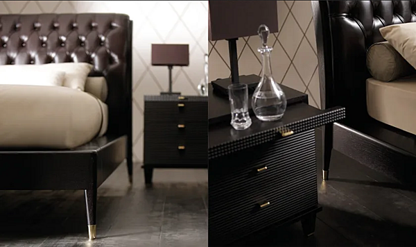 Двуспальная кровать с обитой спинкой из кожи OPERA CONTEMPORARY Iris CLASSIC 42400 фабрика OPERA CONTEMPORARY из Италии. Фото №4