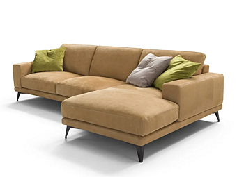 Секционный кожаный диван с мягкой спинкой и шезлонгом Marinelli Home Camelia M1180 Секционный кожаный диван с мягкой спинкой и шезлонгом Marinelli Home Camelia M1180 фабрика Marinelli Home из Италии