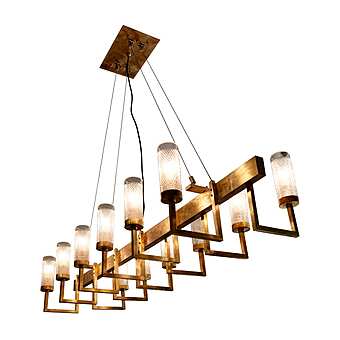 Ручная гравировка латунная люстра "эффект ткани" с гранеными хрустальными чашками ручной работы  SIGMA L2 7239 фабрика SIGMA L2 из Италии