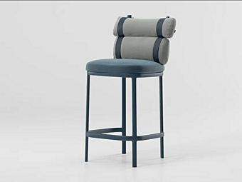 Барный стул с обитой спинкой из ткани KETTAL HIGH UPHOLSTERED FABRIC STOOL ROLL KS2300300 Барный стул с обитой спинкой из ткани KETTAL HIGH UPHOLSTERED FABRIC STOOL ROLL KS2300300 фабрика KETTAL из Италии