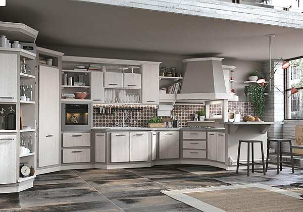 Деревянная кухня с ручками LUBE CUCINE Rebecca 4 фабрика LUBE CUCINE из Италии. Фото №1