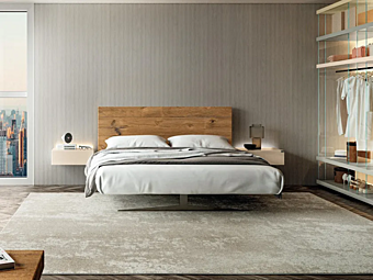 Двуспальная кровать из дерева с металлической основой LAGO Wildwood 1721 1721 фабрика LAGO из Италии