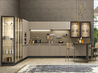 Встроенная кухня с округлой панелью LUBE CUCINE Round Bridge 3 фабрика LUBE CUCINE из Италии