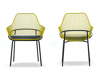 Кресло с подлокотниками из нержавеющей стали BertO Jackie фабрика BertO из Италии